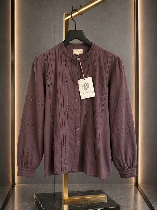 ex voto Tops - NWT: Ex Voto Olivia Long Sleeve Glous in Plum Size M